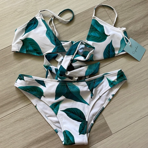 Cupshe Swim Never Worn Cupshe Palm Leaves Bikini Poshmark